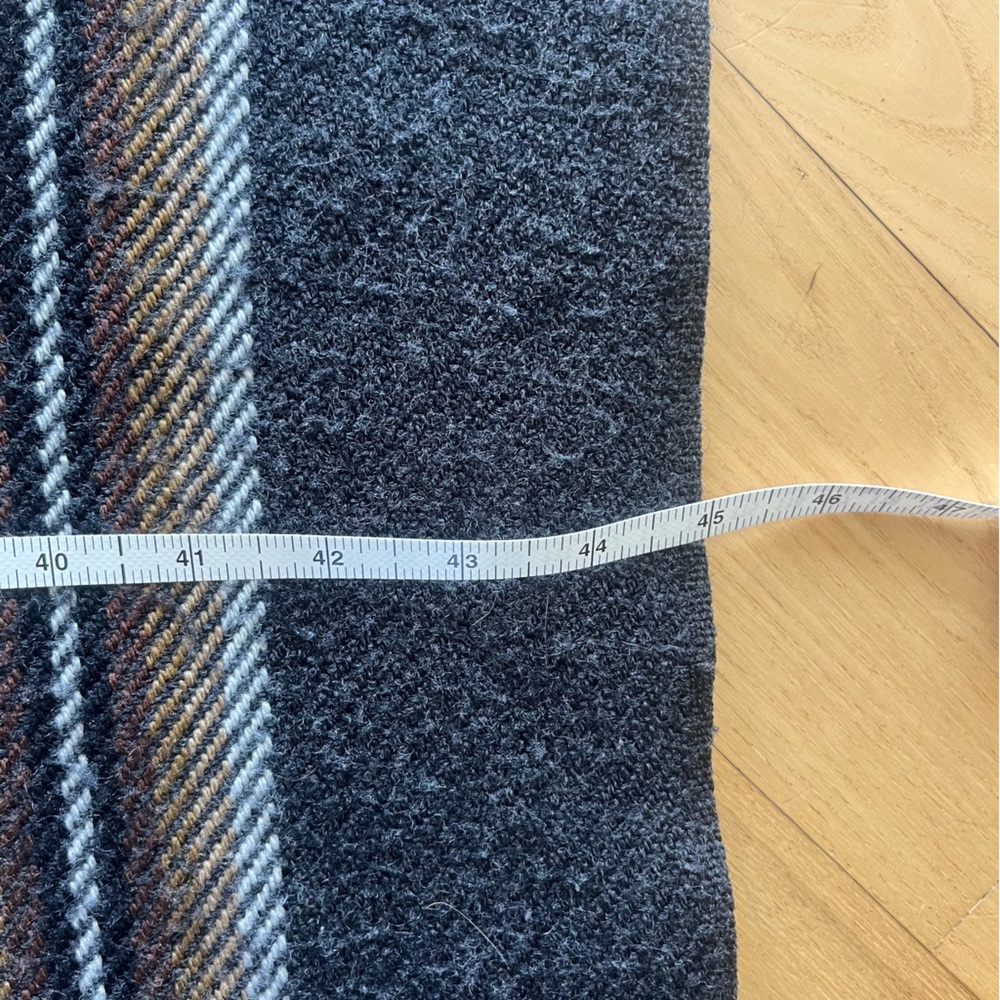 Gamboa Alpaca Wool Hooded Poncho Charcoal Striped Serape Cape, One Size - Picture 7 of 8